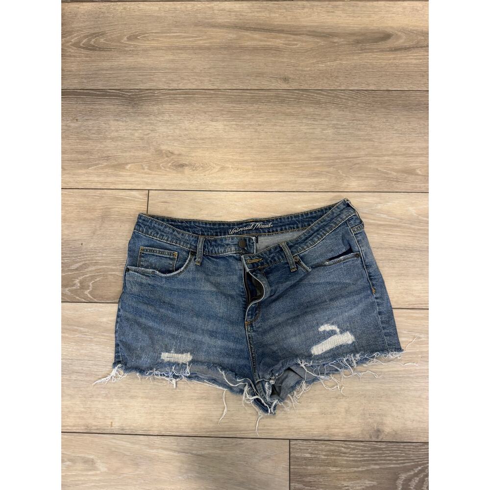 Women's High-Rise Cut-Off Jean Shorts Universal Thread Medium Wash 16 - Picture 1 of 5